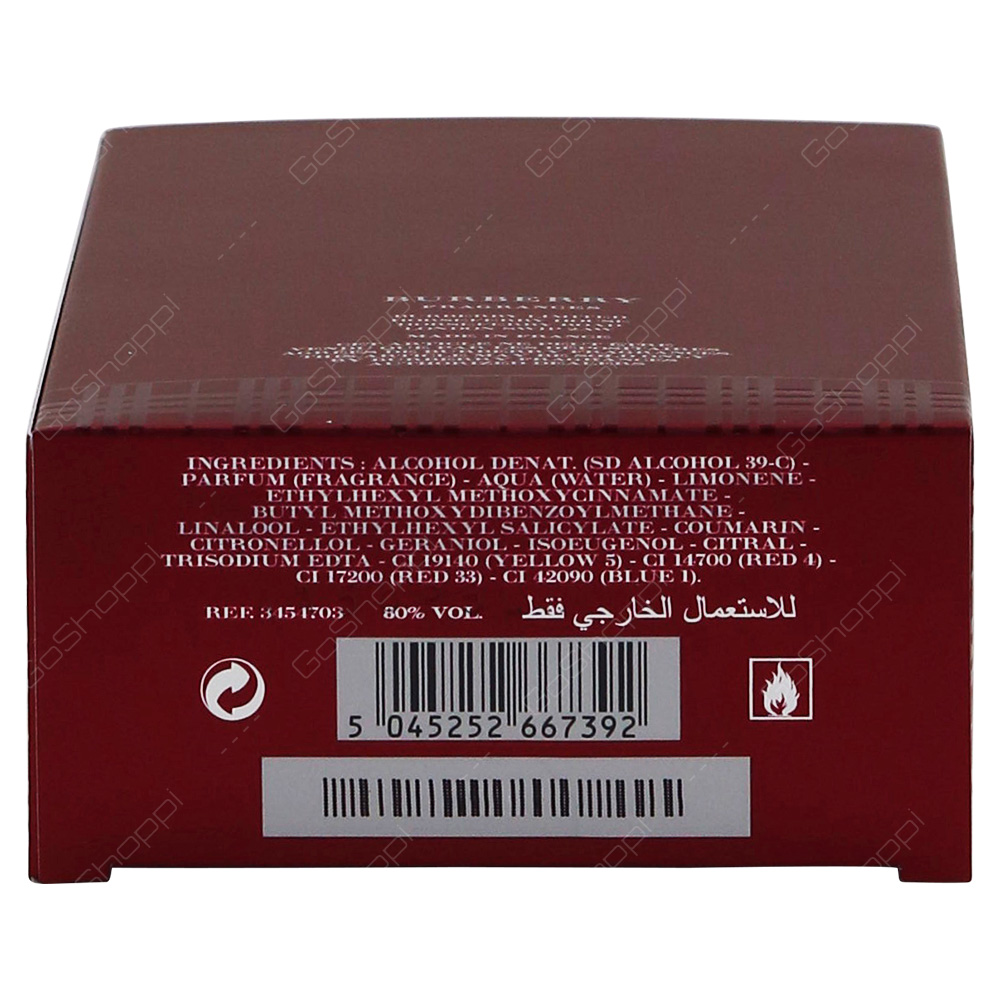Burberry For Men Eau De Toilette 100ml