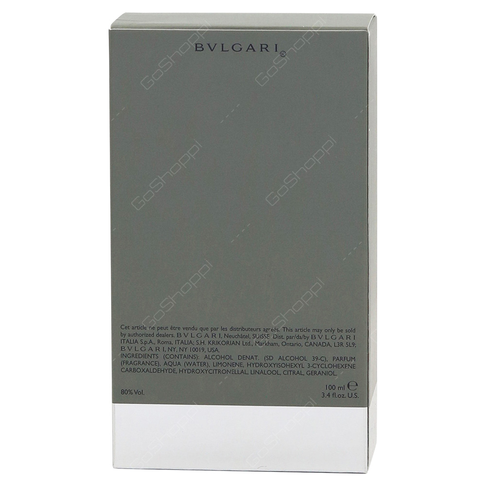 Bvlgari Pour Homme Eau De Toilette 100ml