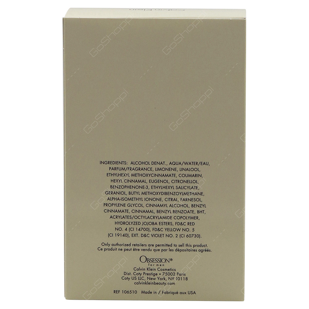 Calvin Klein Obsession For Men Eau De Toilette 125ml