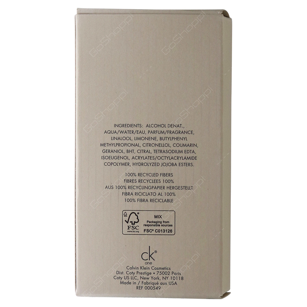 Calvin Klein CK One Eau De Toilette 100ml