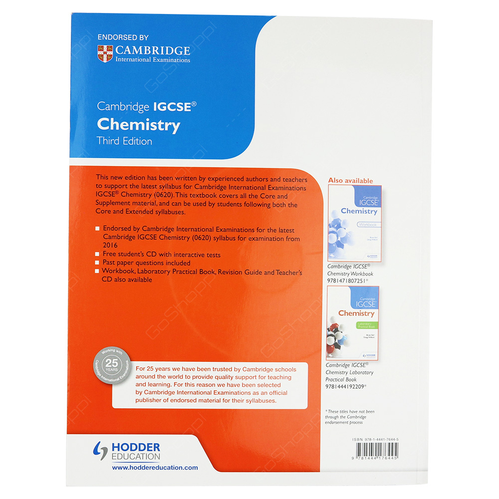 Cambridge IGCSE Chemistry 3rd Edition With CD