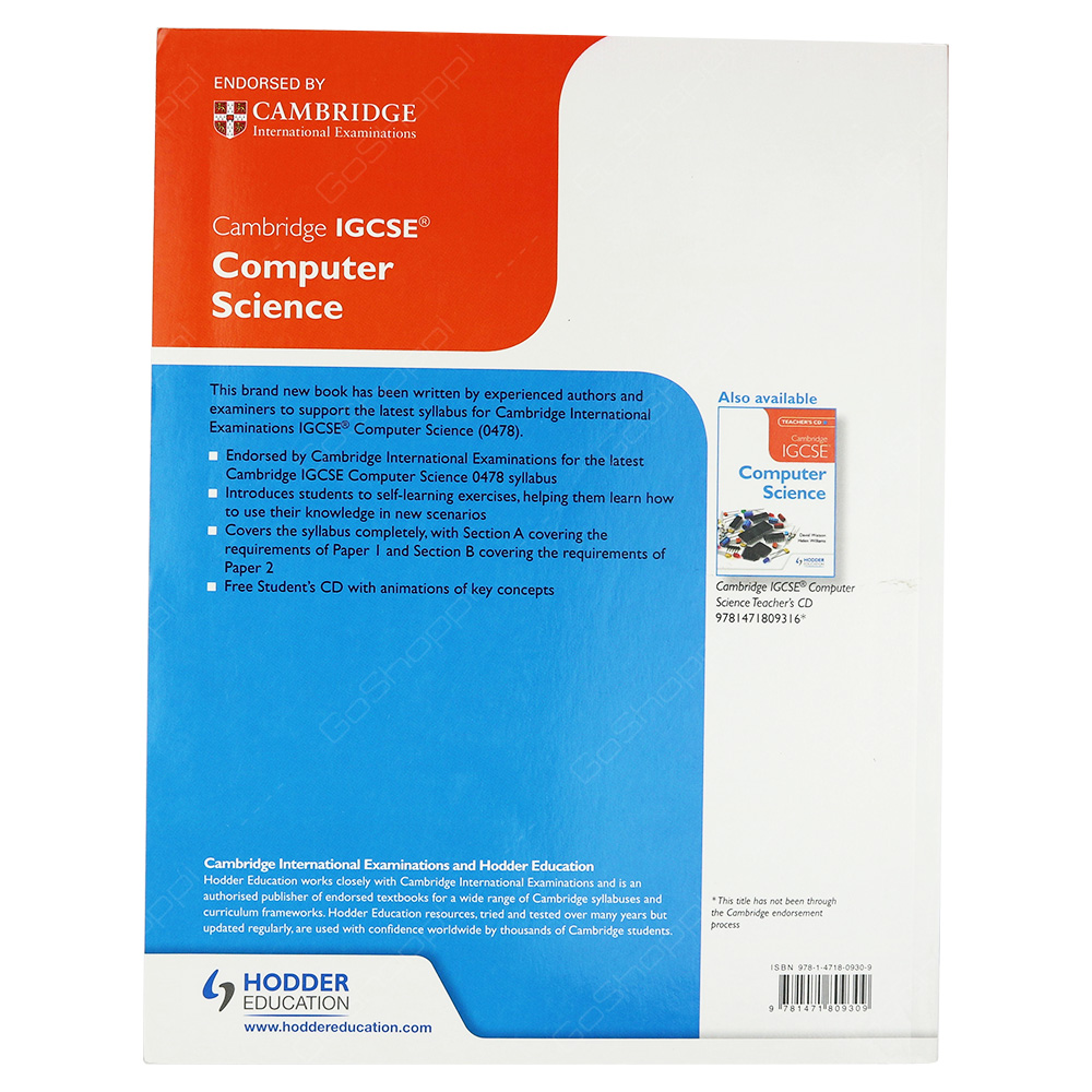 Cambridge IGCSE Computer Science With CD