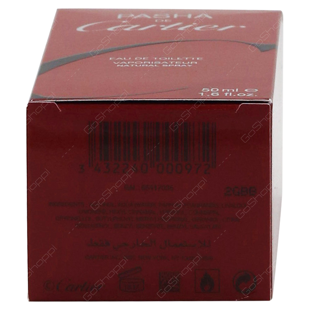 Cartier Pasha For Men Eau De Toilette 50ml
