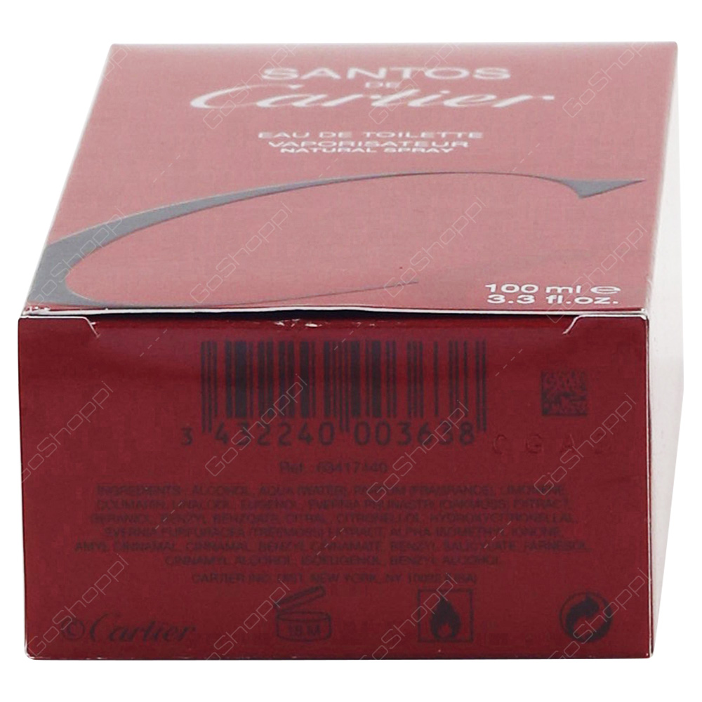 Cartier Santos For Men Eau De Toilette 100ml