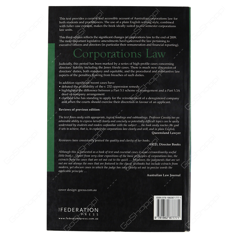 Corporations Law By Julie Cassidy