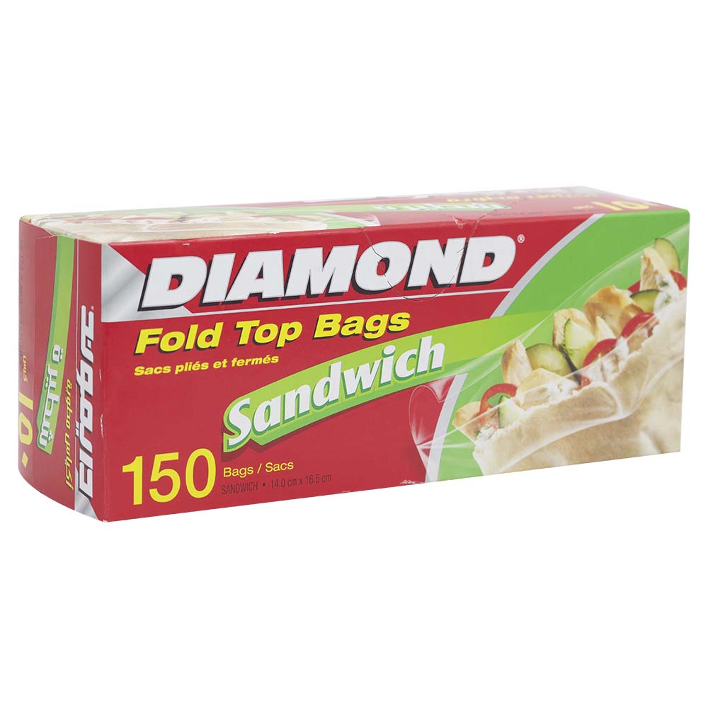 Diamond Fold Top Sandwich Bags 150bags Buy Online