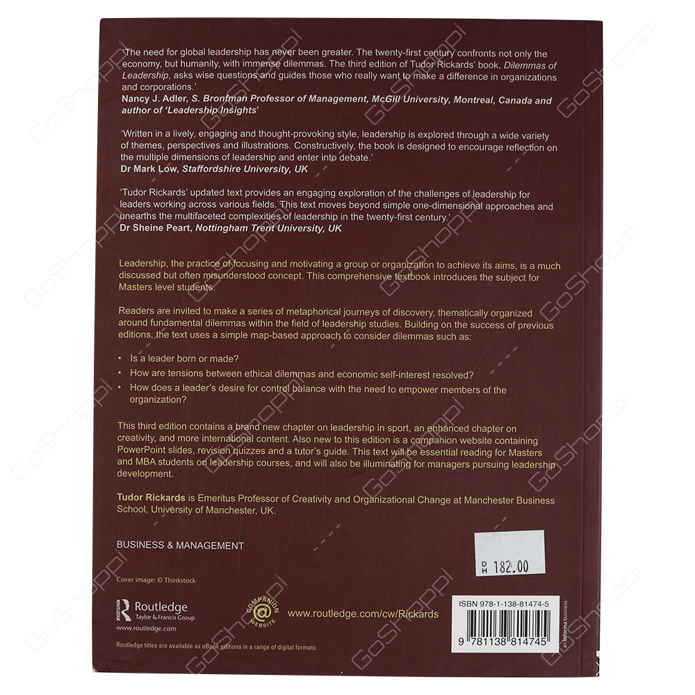 Dilemmas Of Leadership By Tudor Rickards