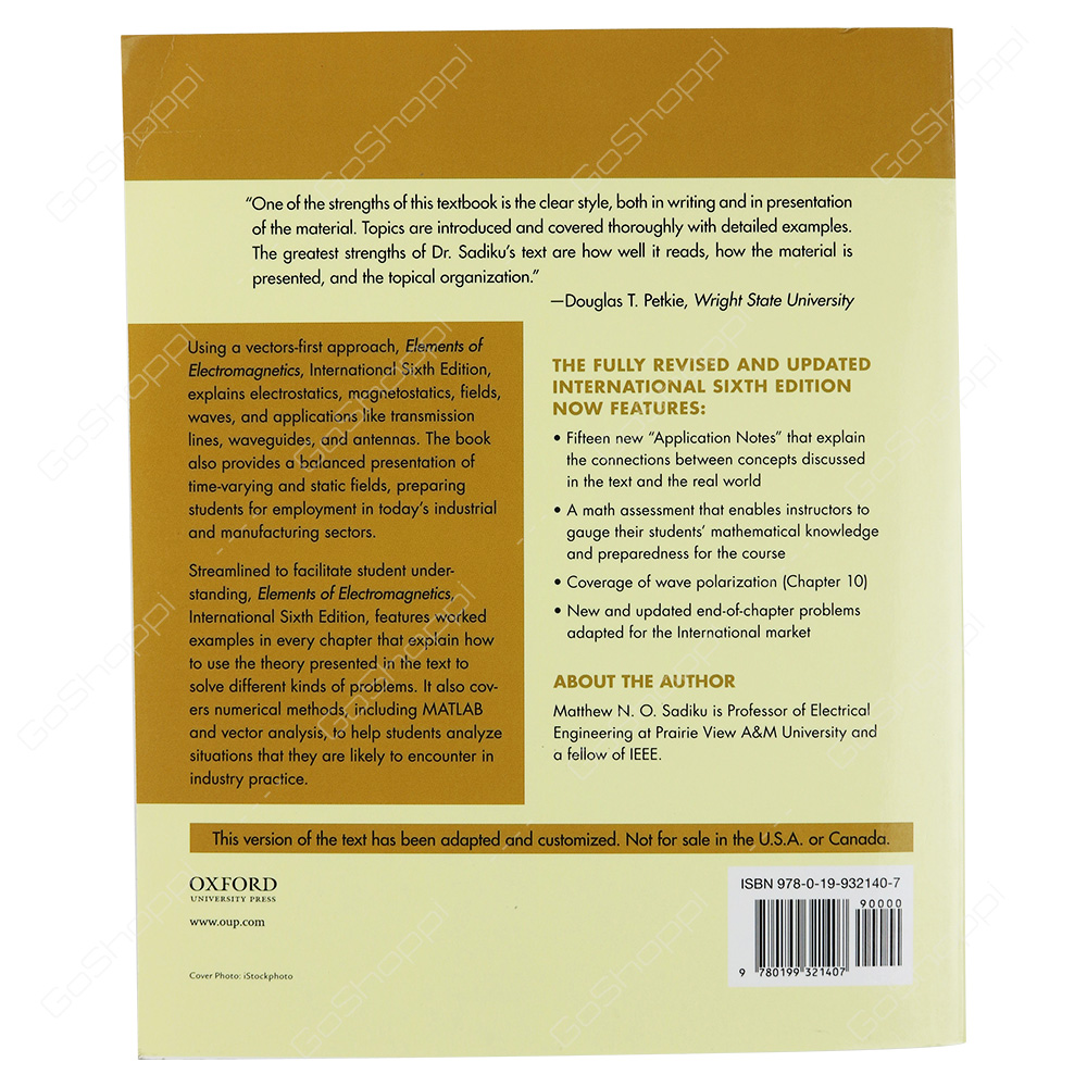Elements Of Electromagnetics By Matthew Sadiku