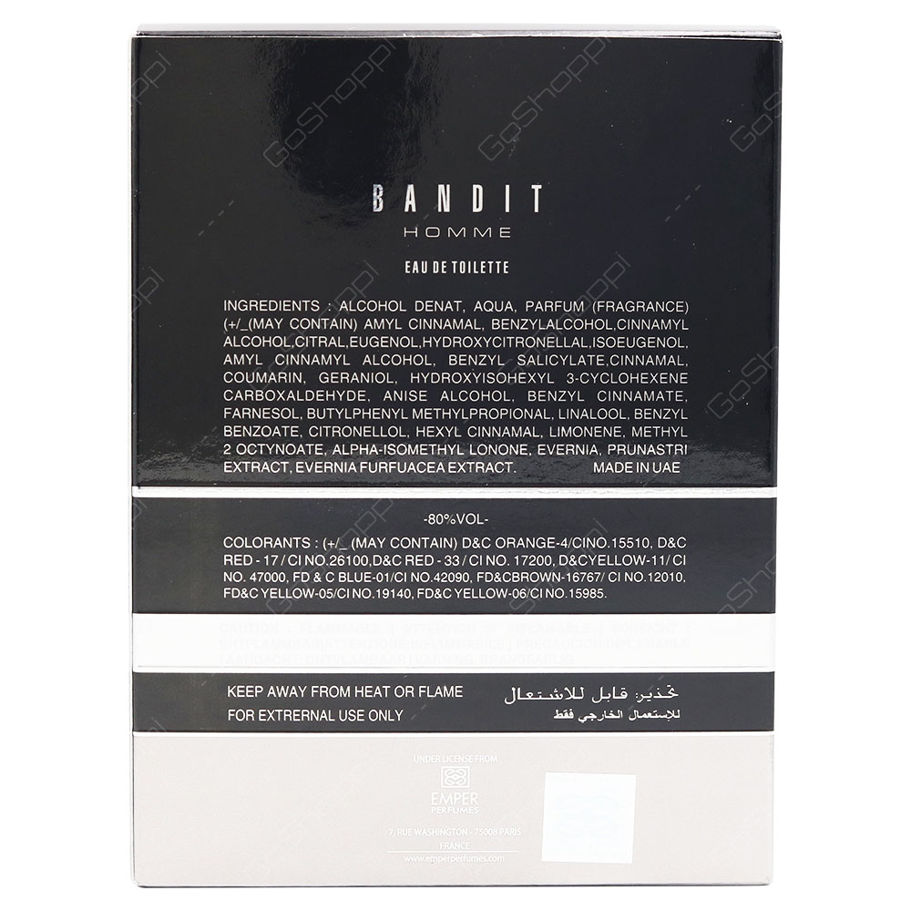 Emper Bandit Homme Eau De Toilette 100ml