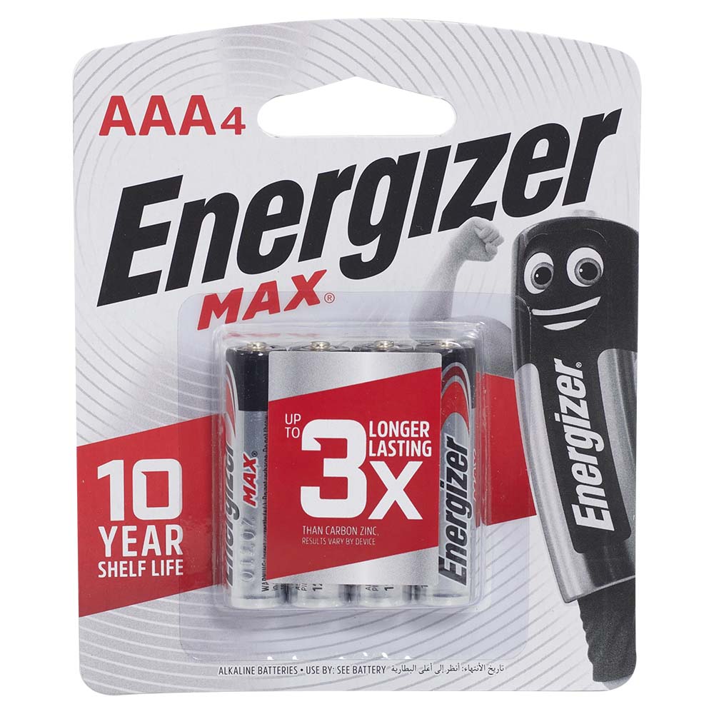 Energizer Max Batteries AAA4 2pcs