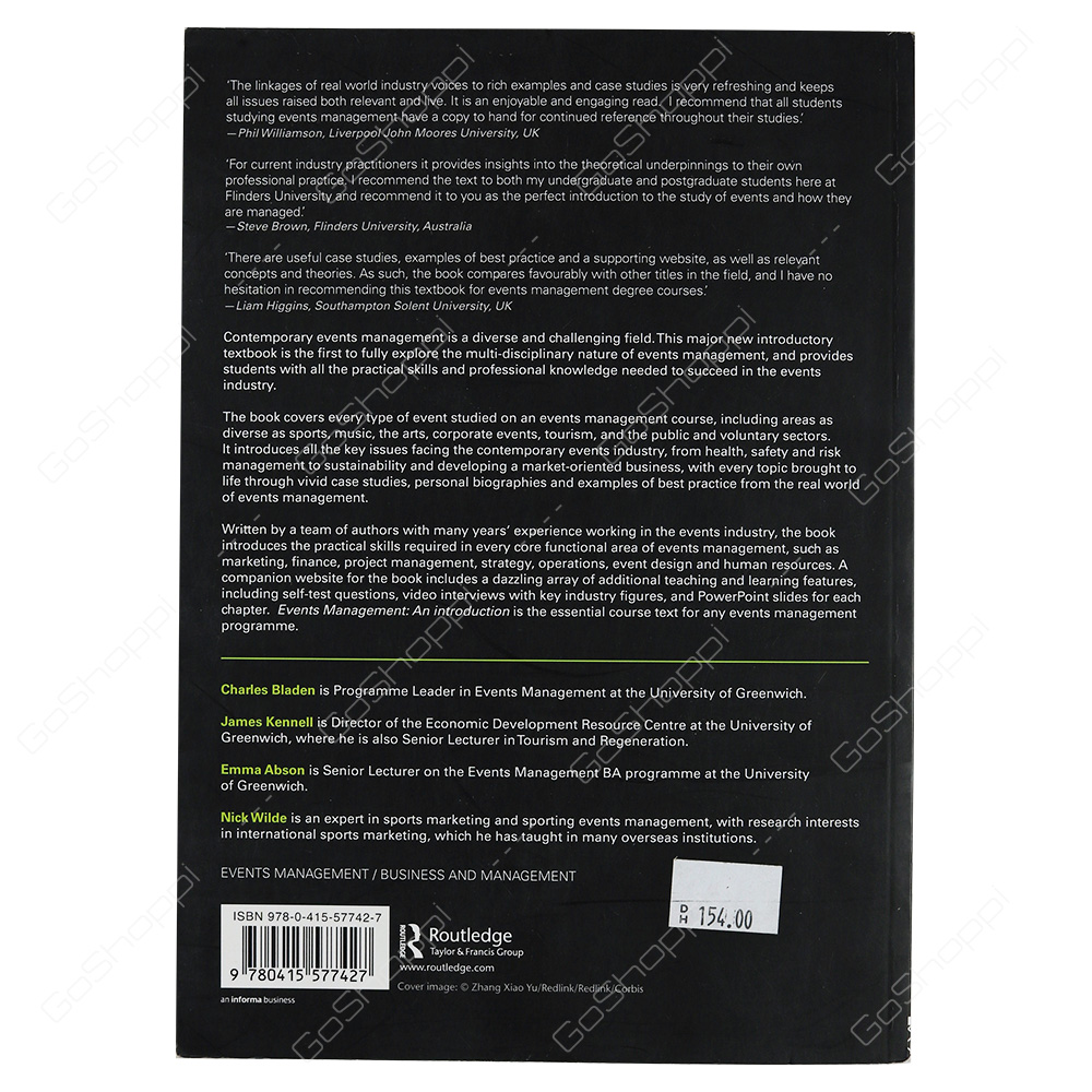 Events Management An Introduction By Charles Bladen