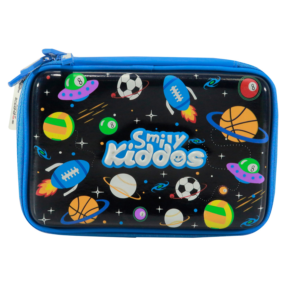 Fancy Double Compartment Pencil Case - Black