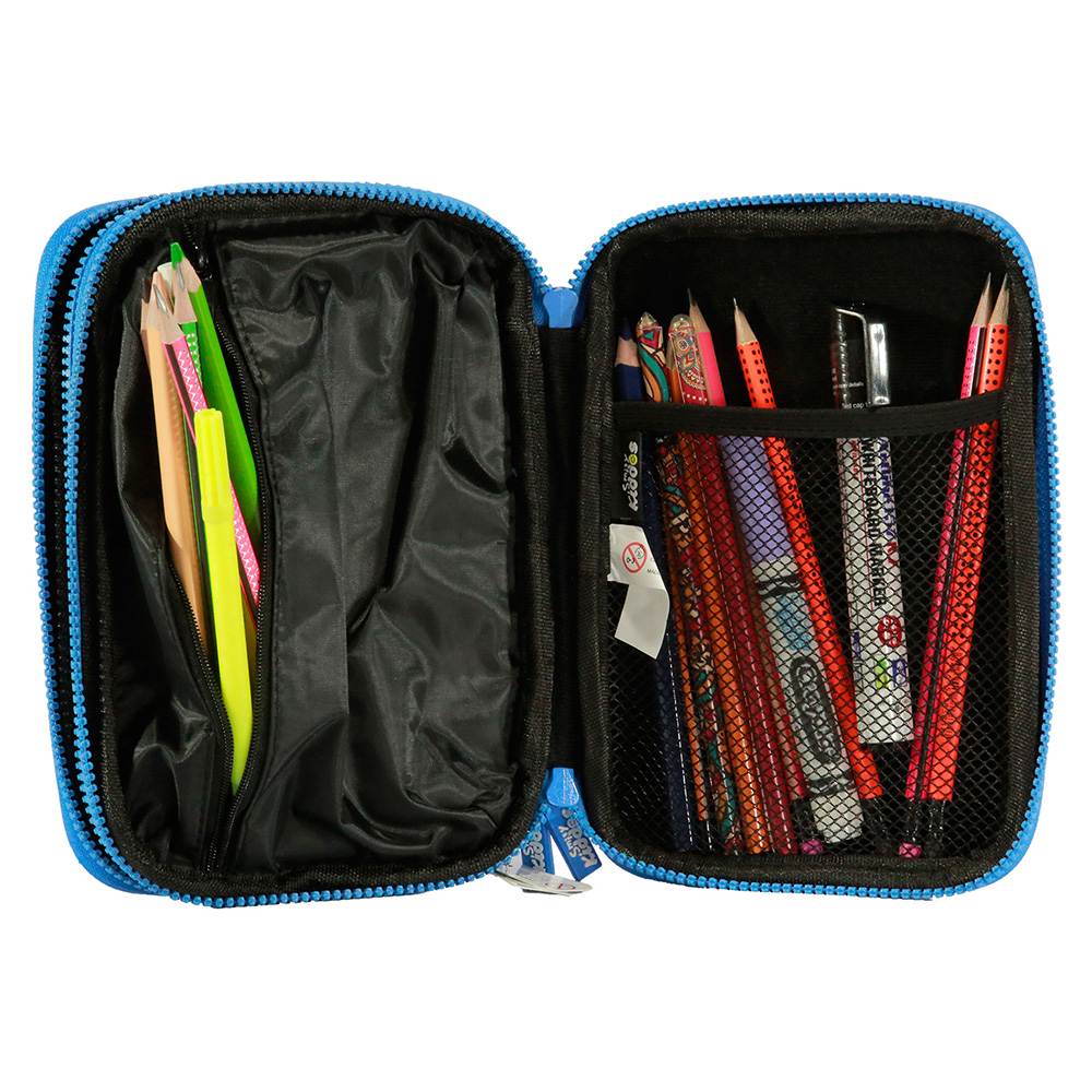 Fancy Double Compartment Pencil Case - Black