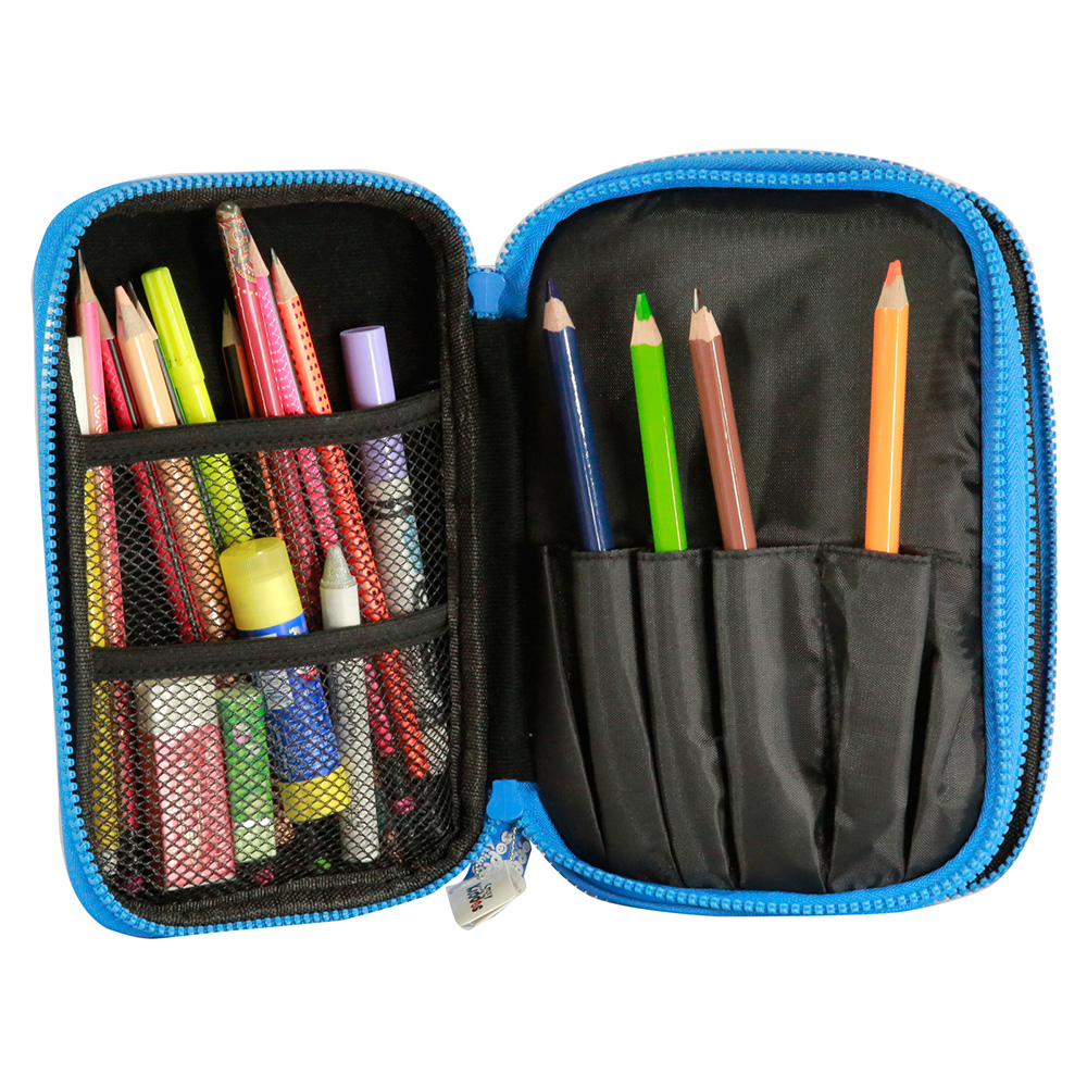 Fancy Double Compartment Pencil Case - Black
