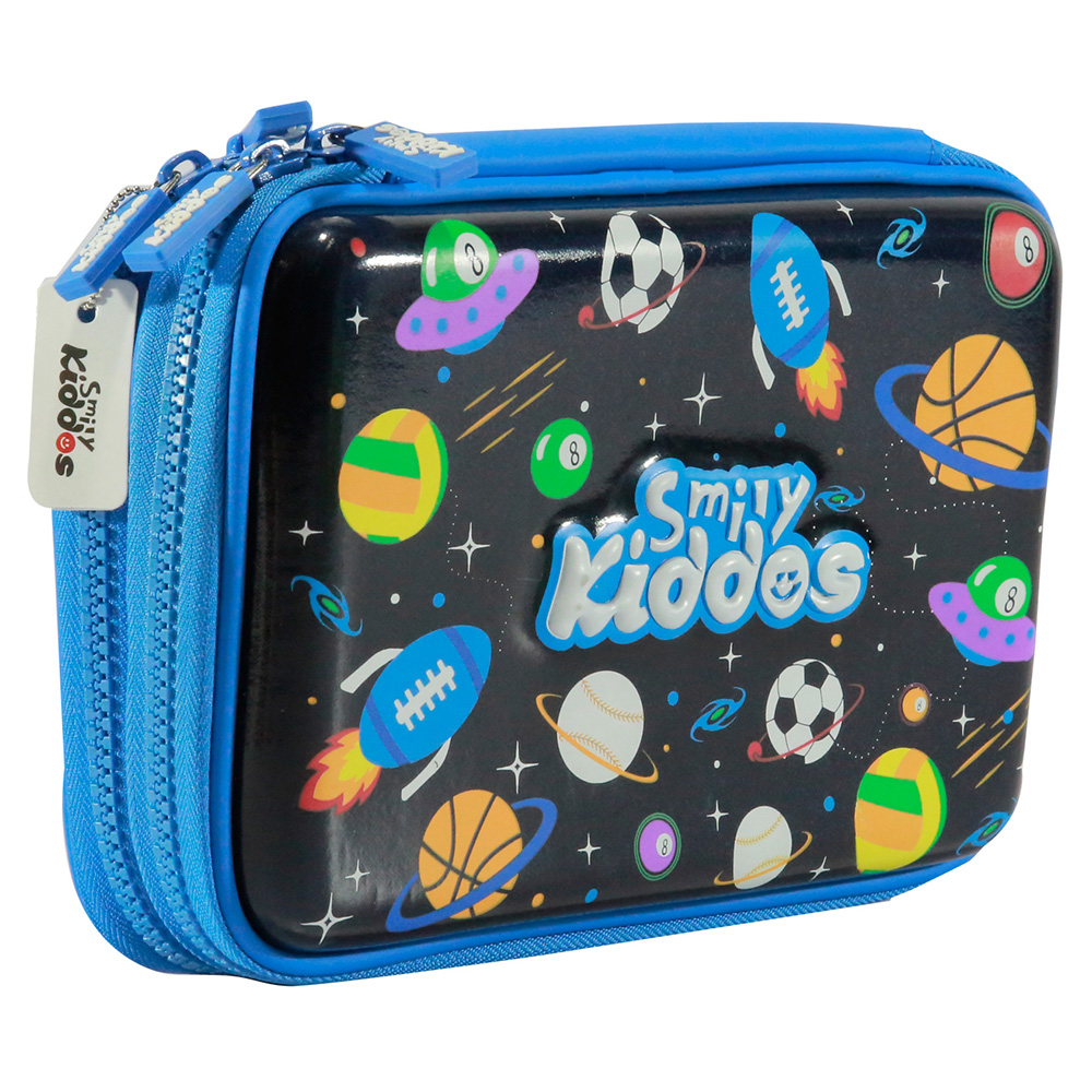 Fancy Double Compartment Pencil Case - Black