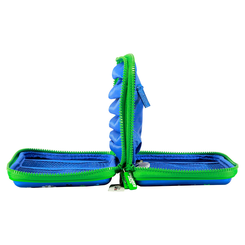 Fancy Double Compartment Pencil Case - Blue