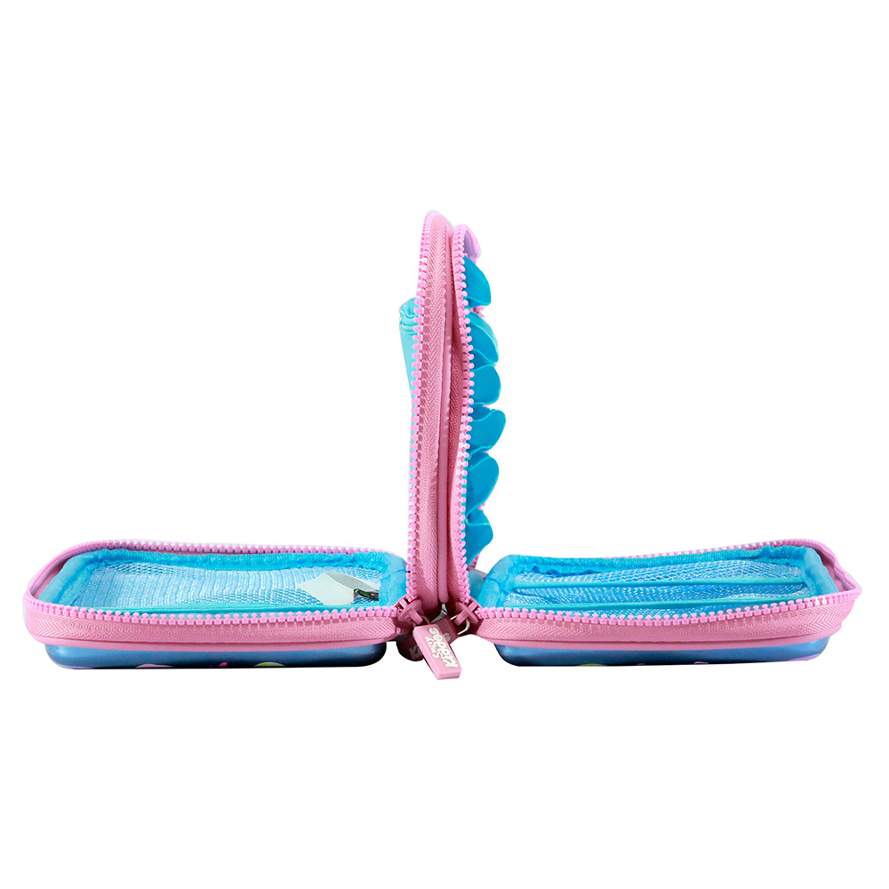 Fancy Double Compartment Pencil Case - Light Blue