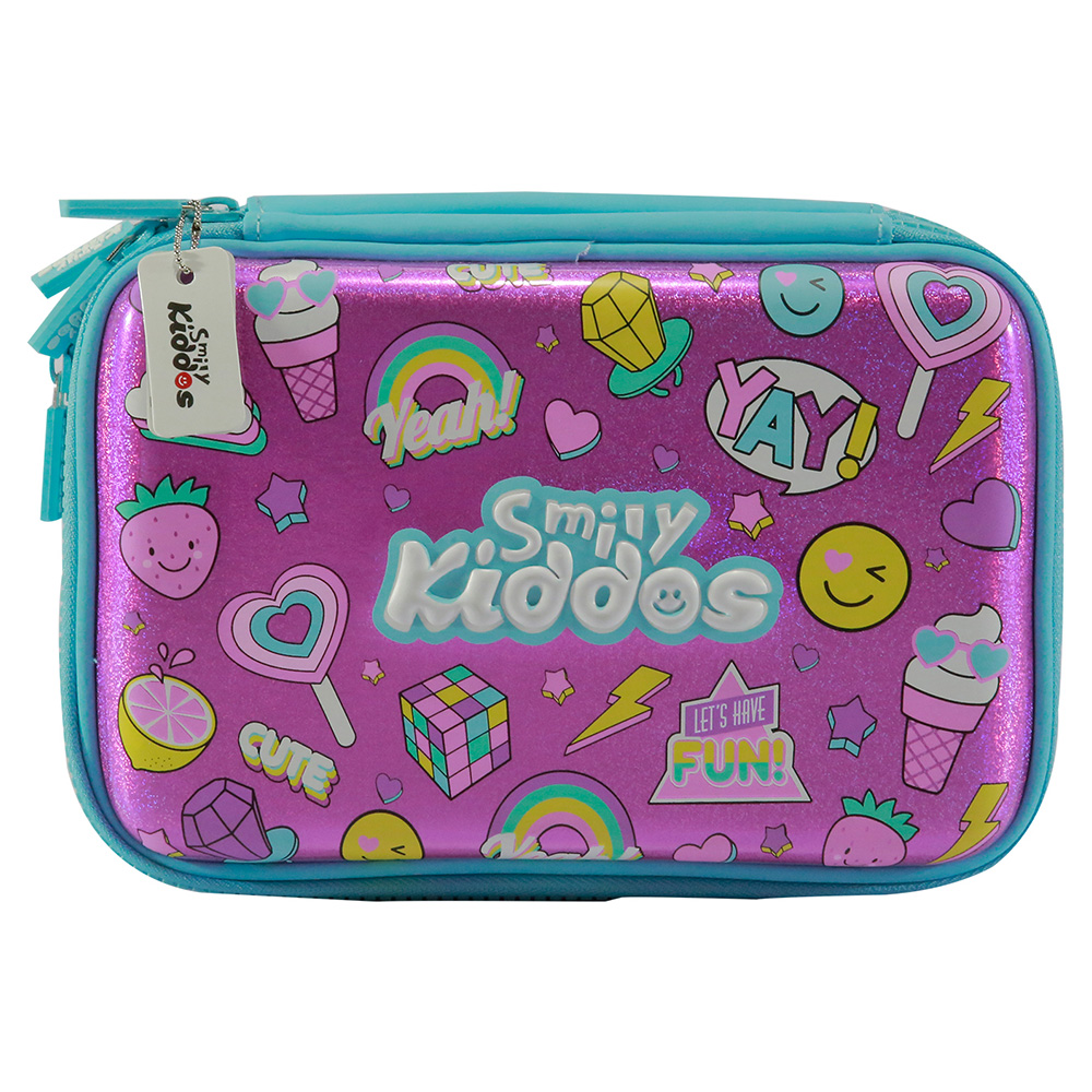 Fancy Double Compartment Pencil Case - Pink