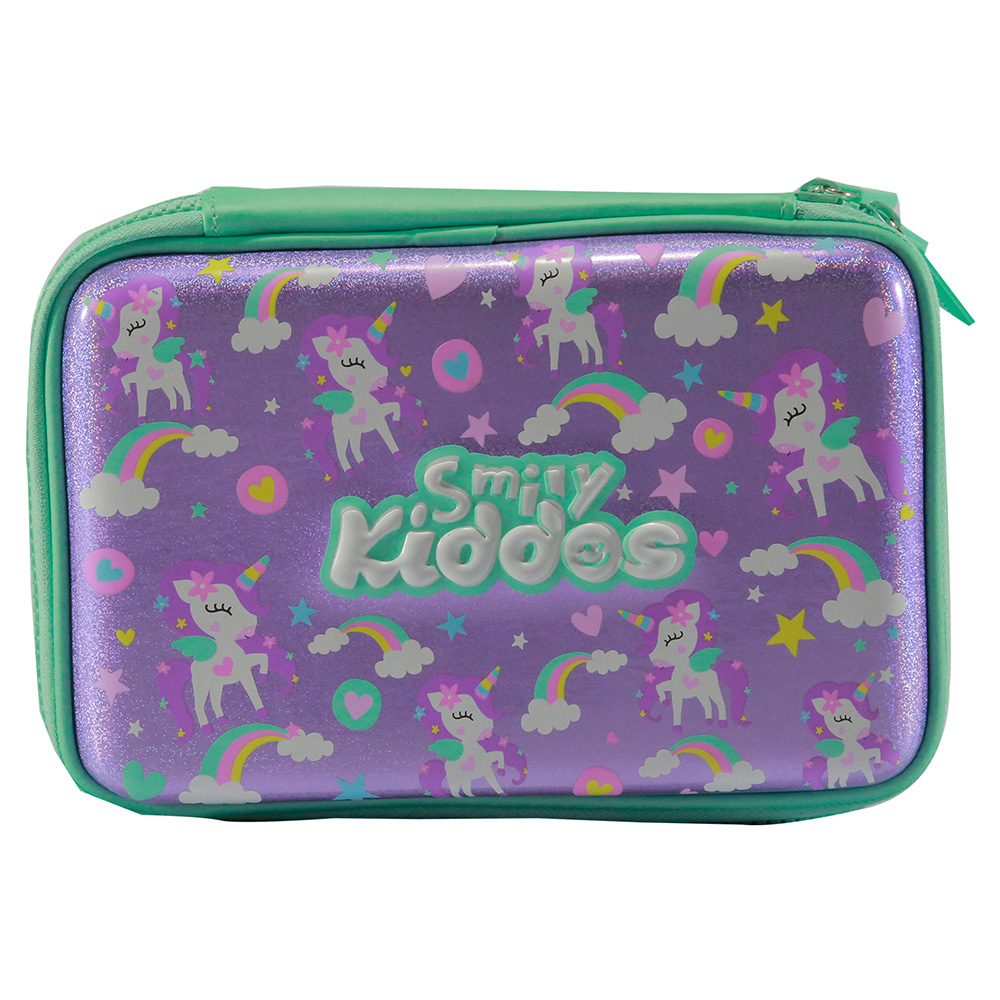 Fancy Double Compartment Pencil Case - Purple