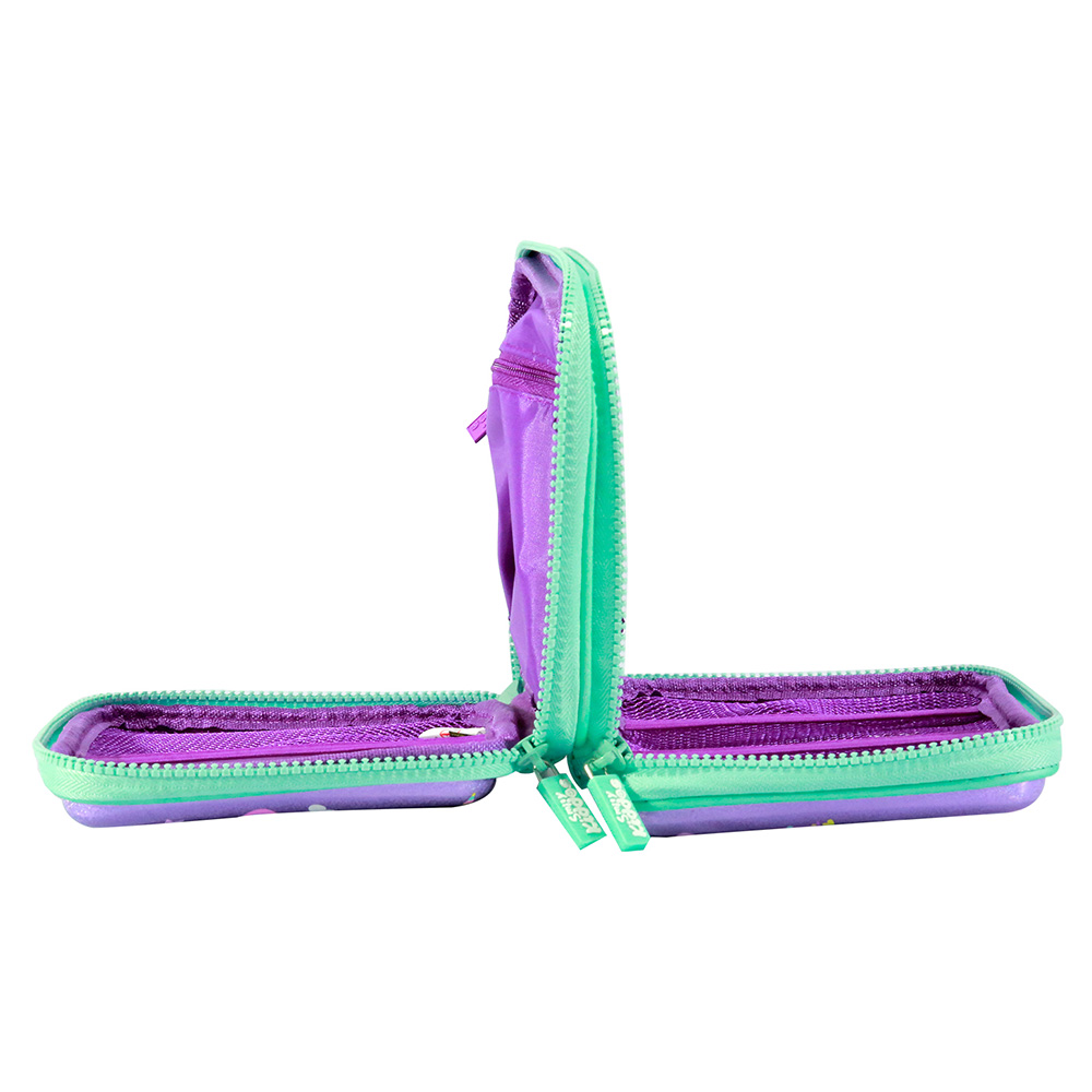 Fancy Double Compartment Pencil Case - Purple