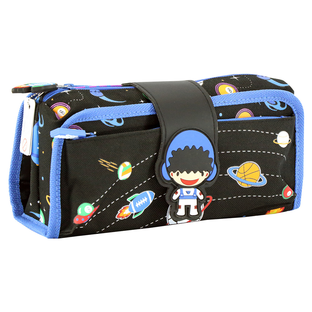 Fancy Strap Pencil Case - Black
