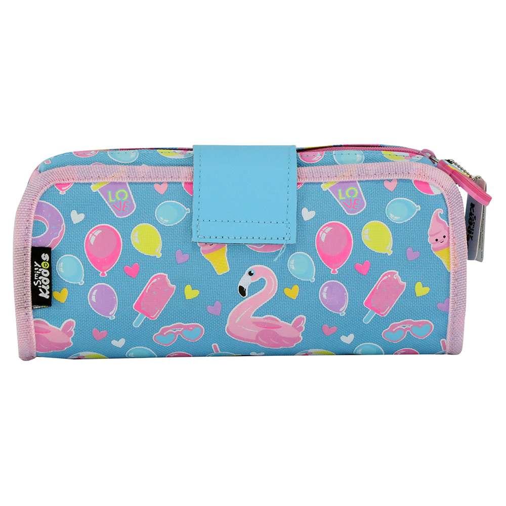 Fancy Strap Pencil Case - Light Blue