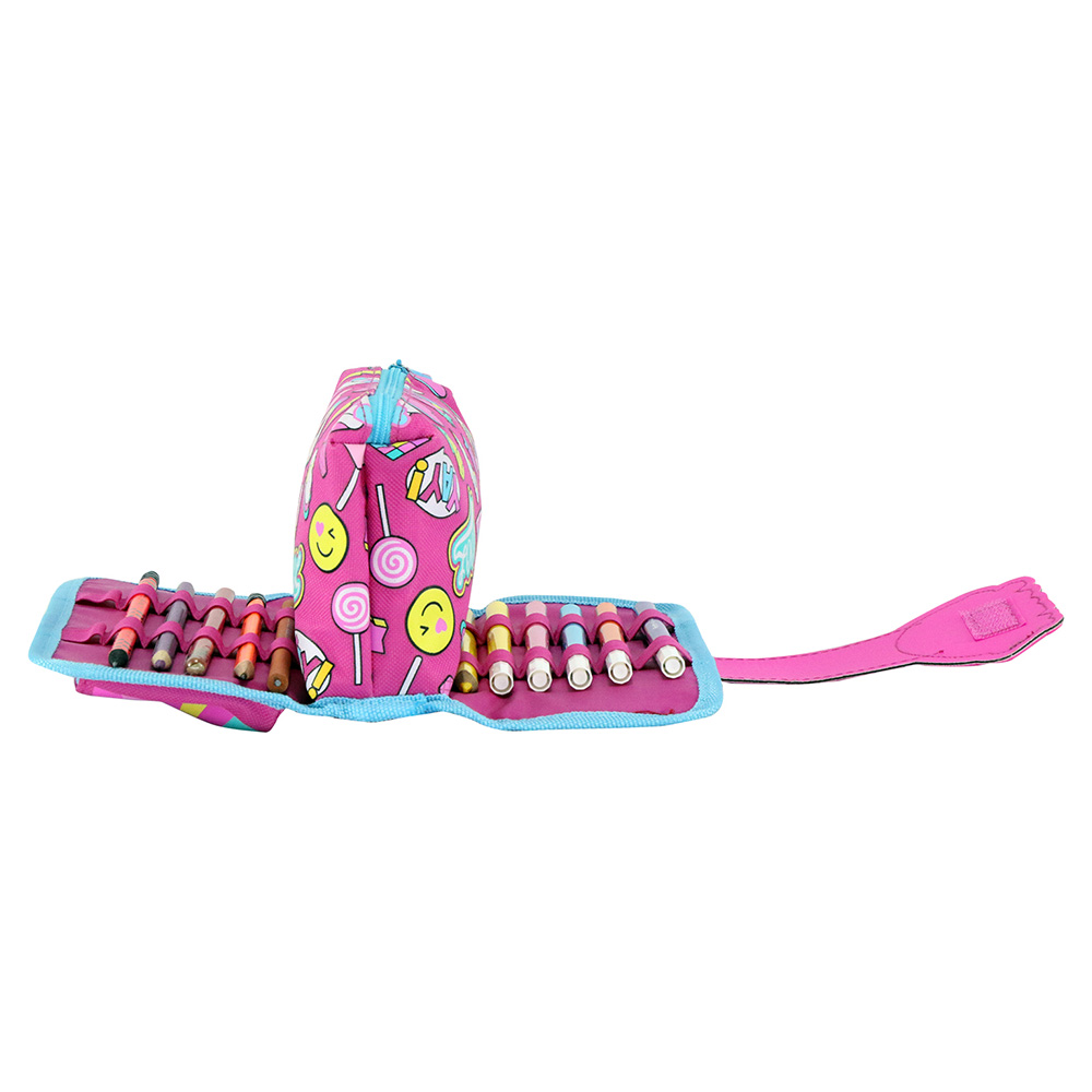 Fancy Strap Pencil Case - Pink