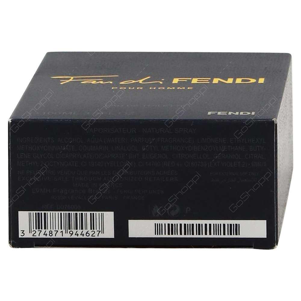 Fendi Fan Di Pour Homme Eau De Toilette 100ml