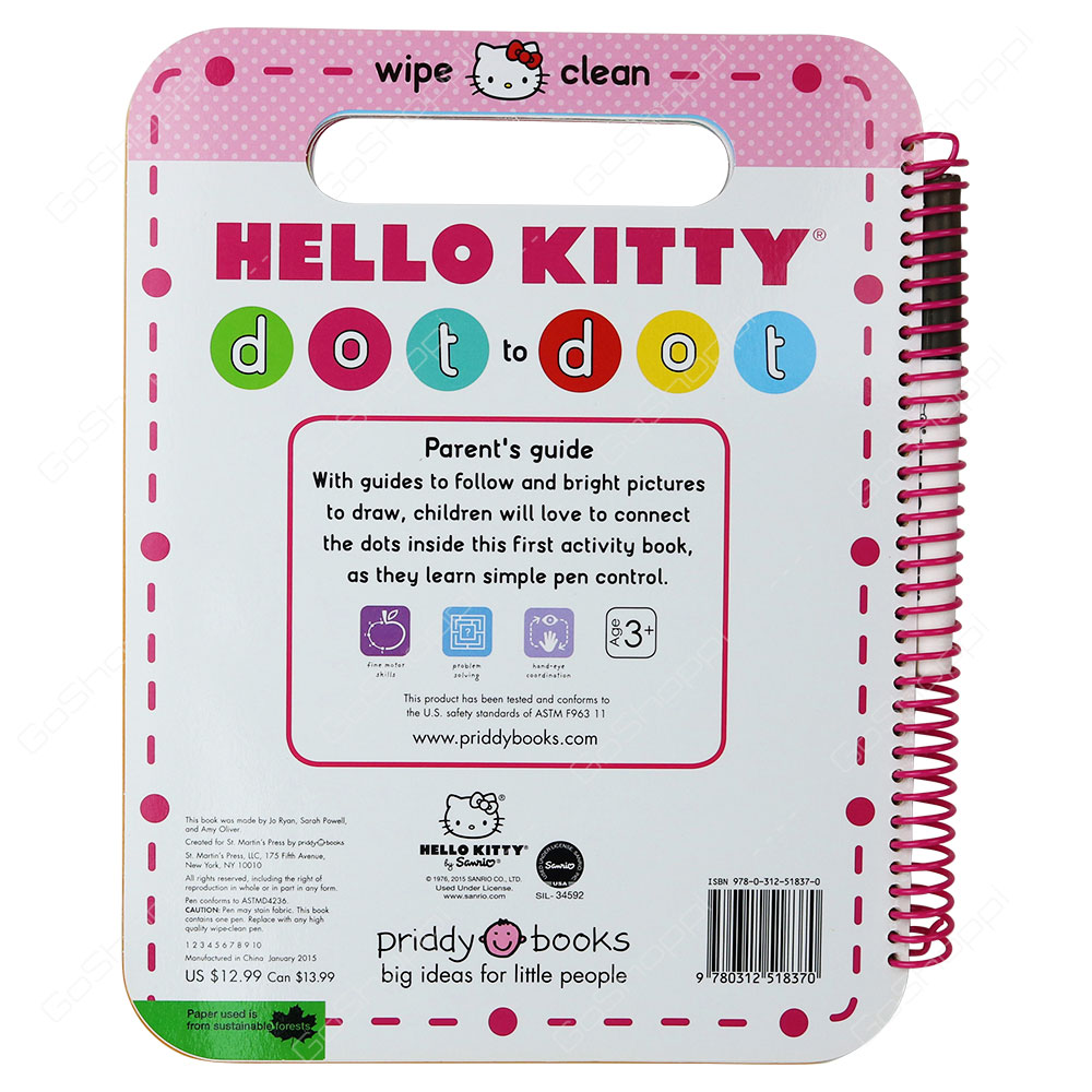 Hello Kitty - Wipe Clean Dot To Dot By Roger Priddy