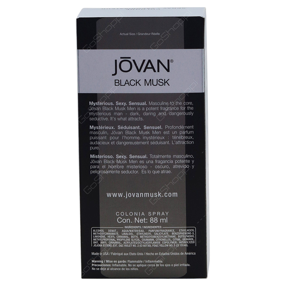 Jovan Black Musk Colonge Spray For Men 88ml