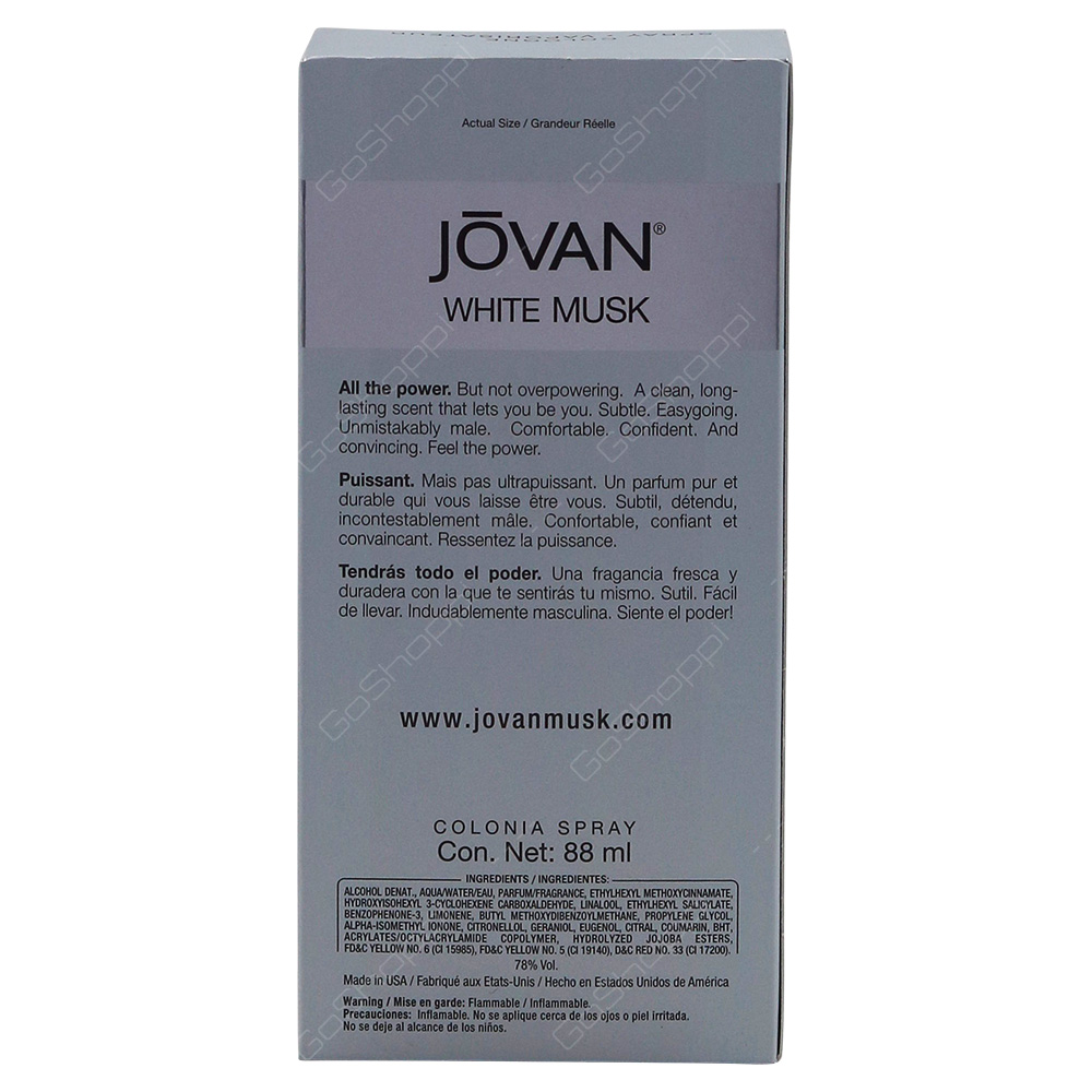 Jovan White Musk Colonge Spray For Men 88ml