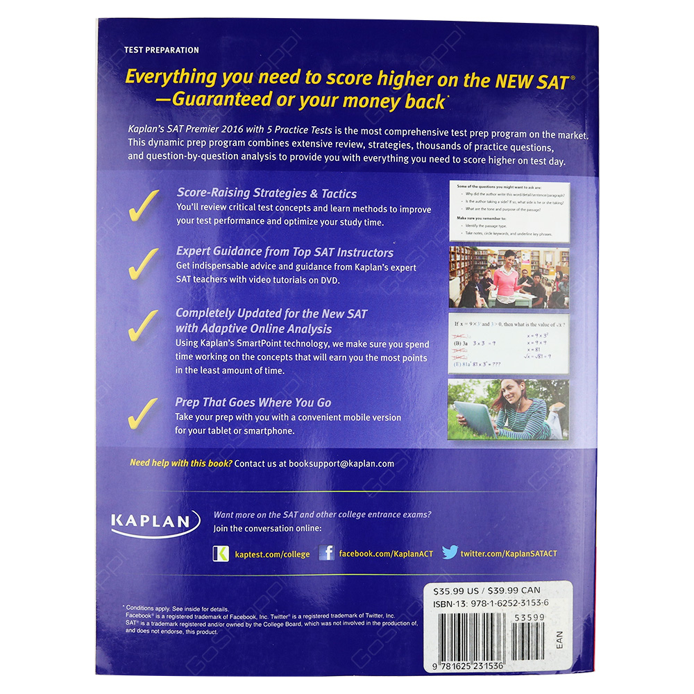 Kaplan New SAT Premier 2016 With 5 Practice Tests