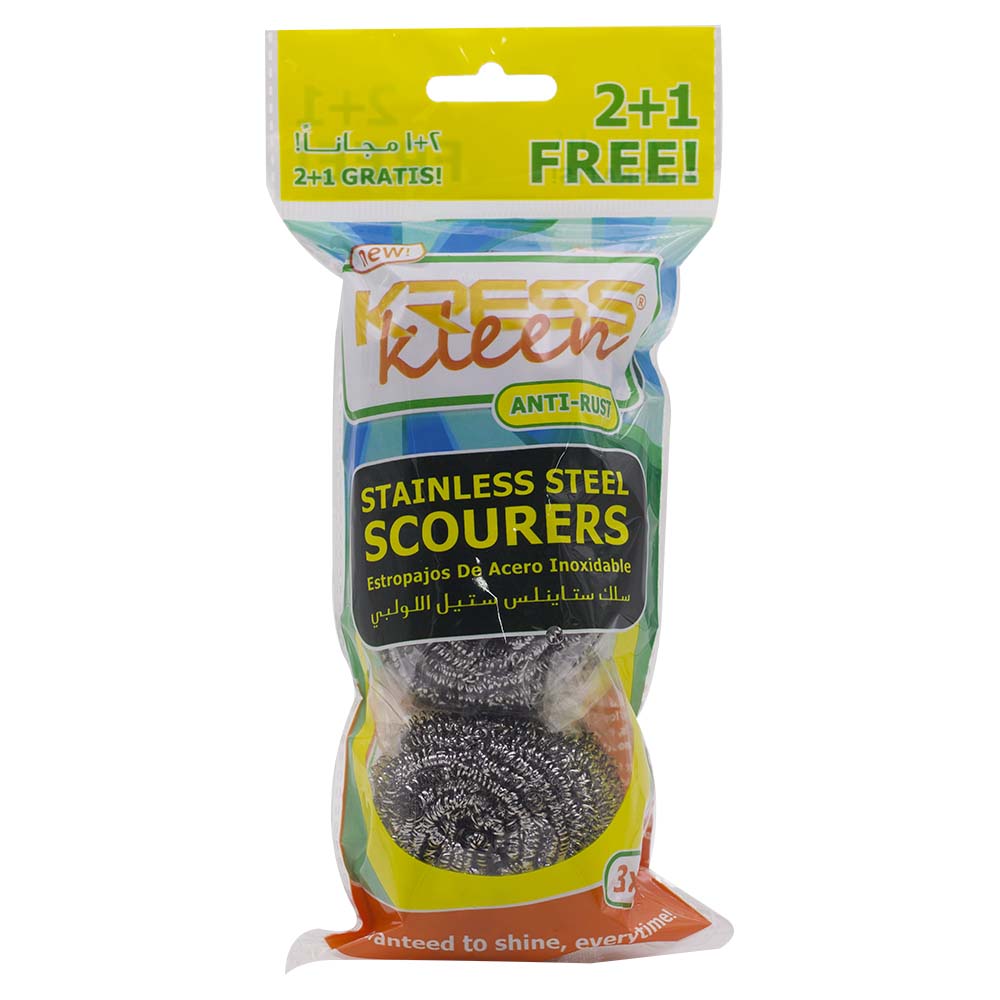 Kress Kleen Stainless Steel Scourers 3pcs