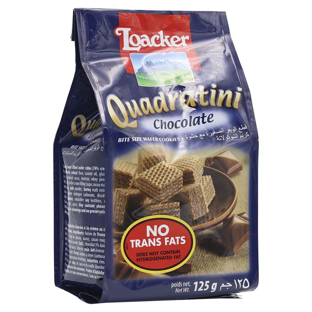Loacker Quadratini Chocolate Wafer Cookies 125g