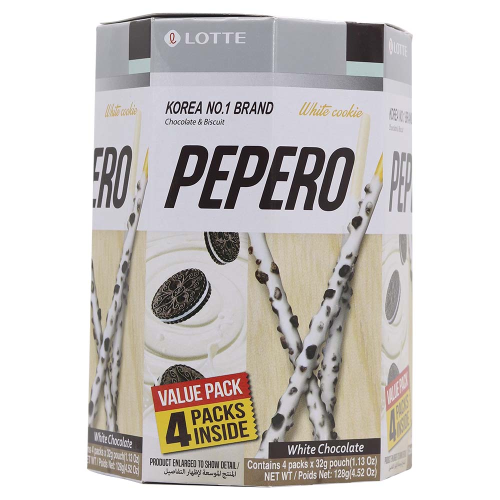 Lotte Pepero White Chocolate Stick Biscuit 4x32g