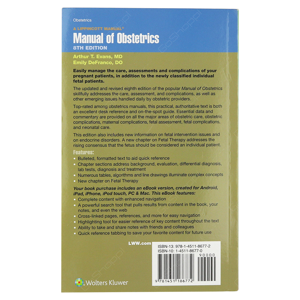 Manual Of Obstetrics 8th Edition