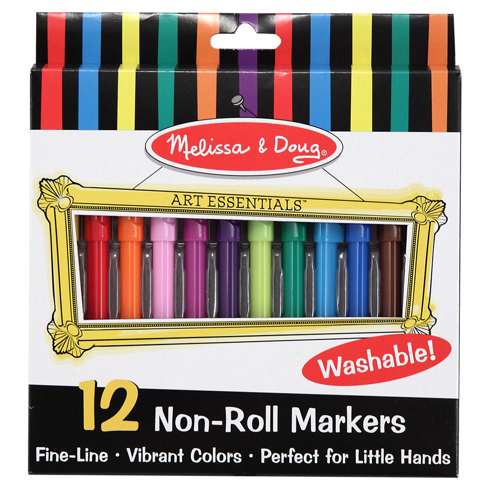 Melissa And Doug 12 Washable Non Roll Markers