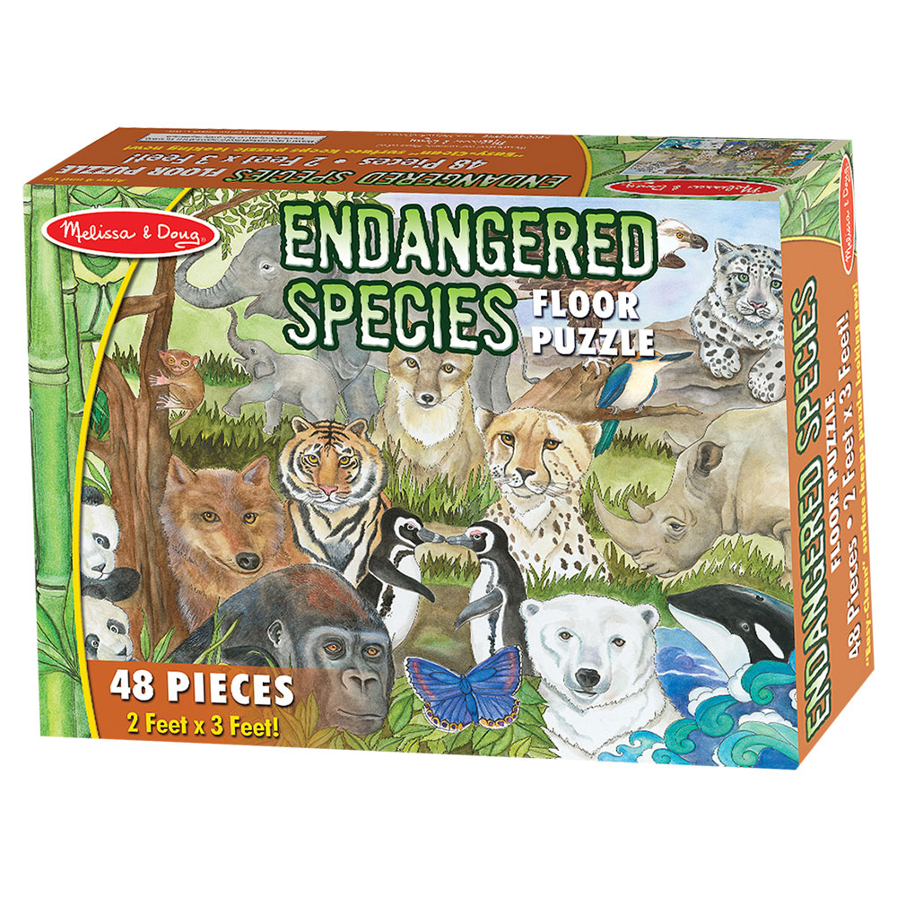 Melissa And Doug Endangered Species Floor Puzzle 48pc