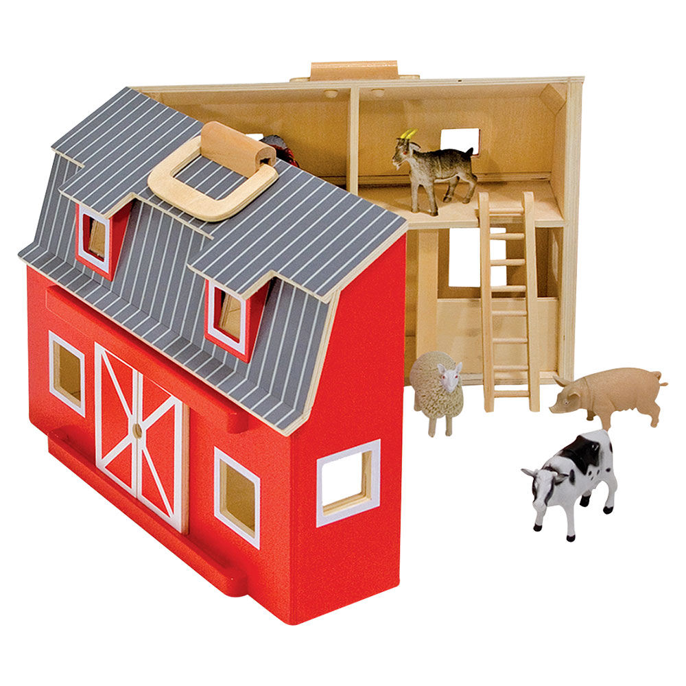 Melissa And Doug Wooden Fold And Go Barn