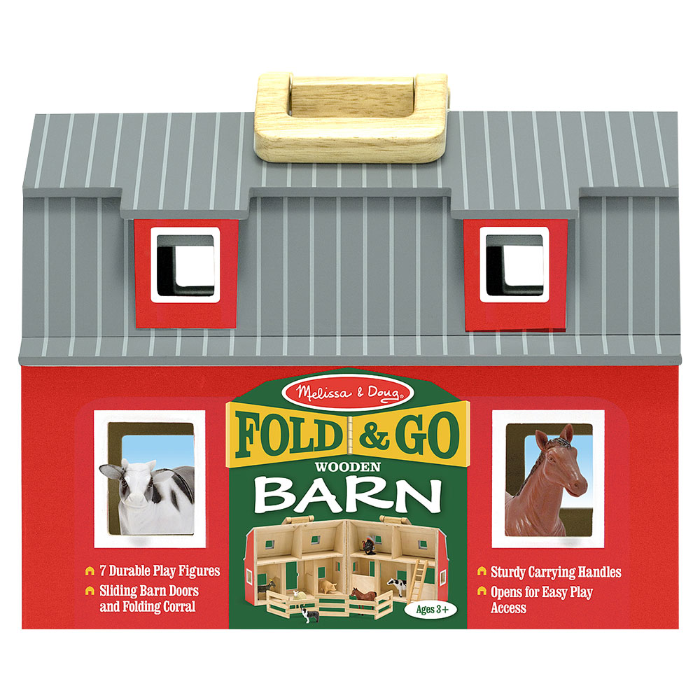 Melissa And Doug Wooden Fold And Go Barn