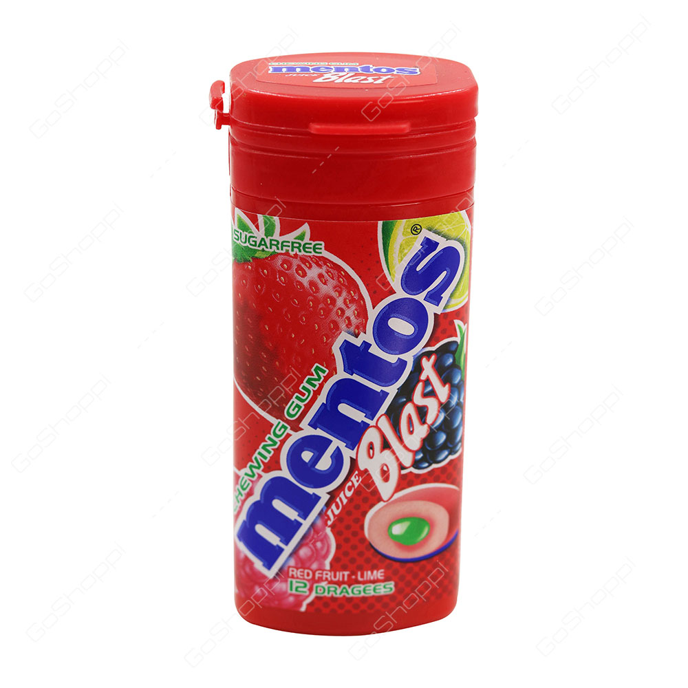 Mentos Juice Blast Chewing Gum Red Fruit Lime 12 pcs - Buy Online