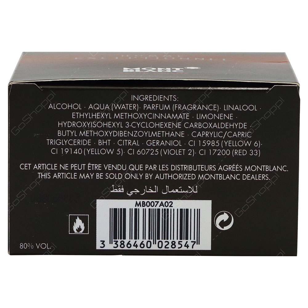 Mont Blanc Homme Exceptionnel Eau De Toilette 50ml