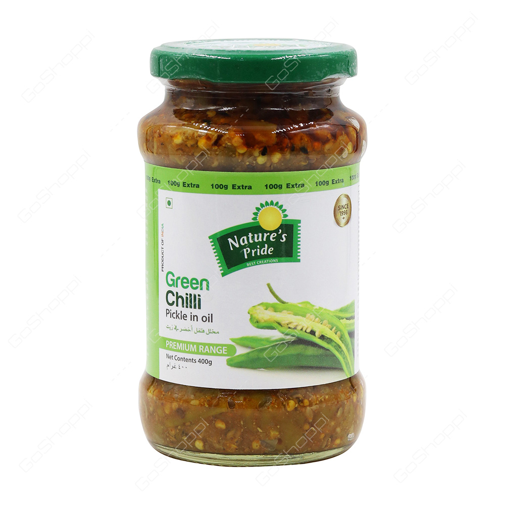 Natures Pride Green Chilli Pickle In Oil 400 g