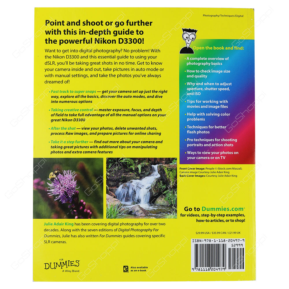 Nikon D3300 For Dummies By Julie Adair King Buy Online