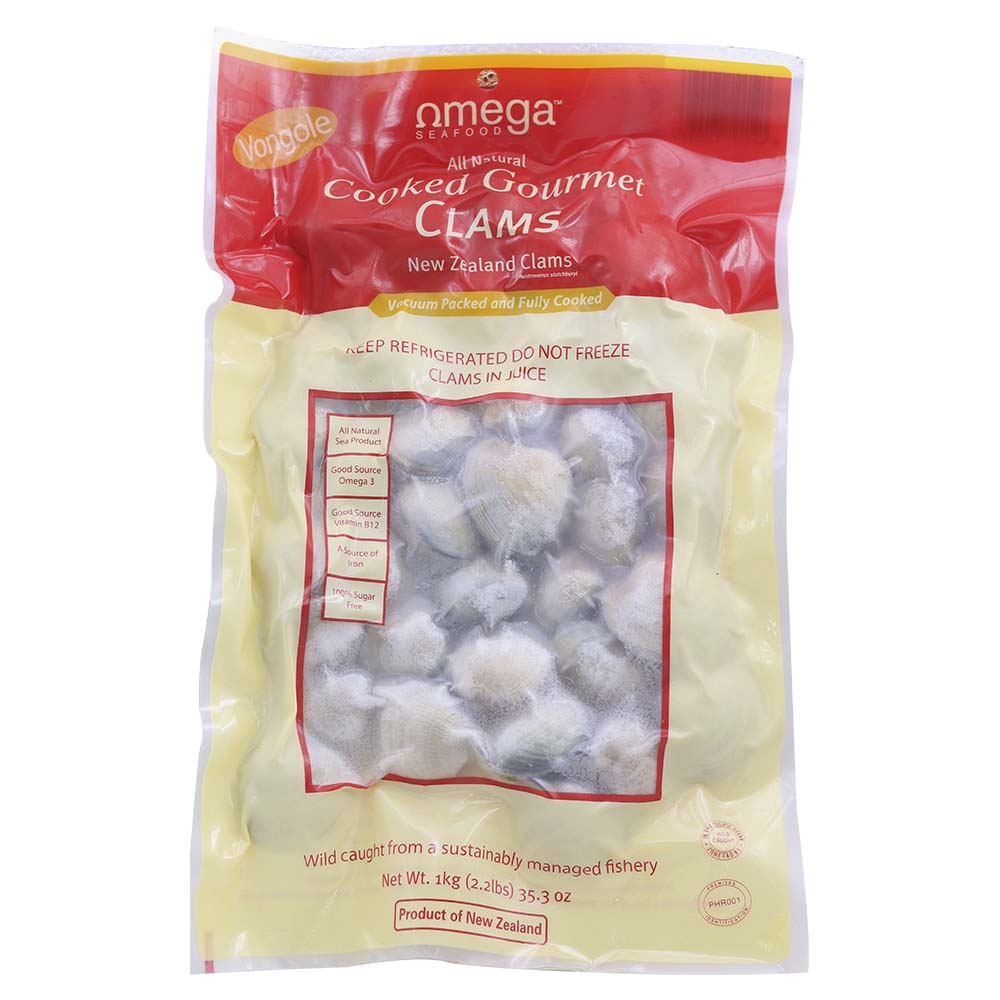 Omega Seafood Cooked Gourmet Clams 1kg