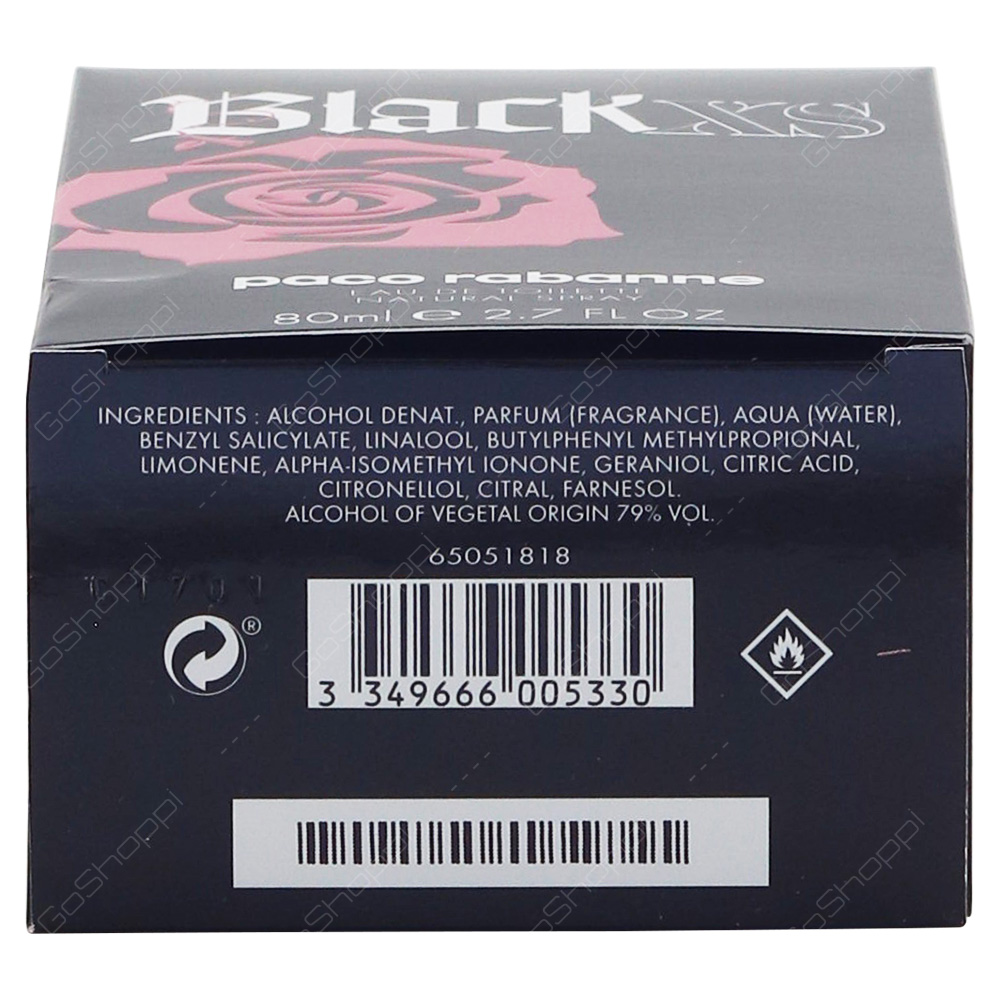 Paco Rabanne Black XS For Women Eau De Toilette 80ml