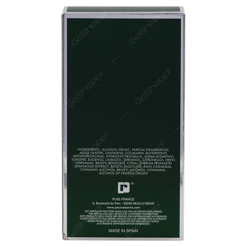 Paco Rabanne Pour Homme Eau De Toilette 100ml