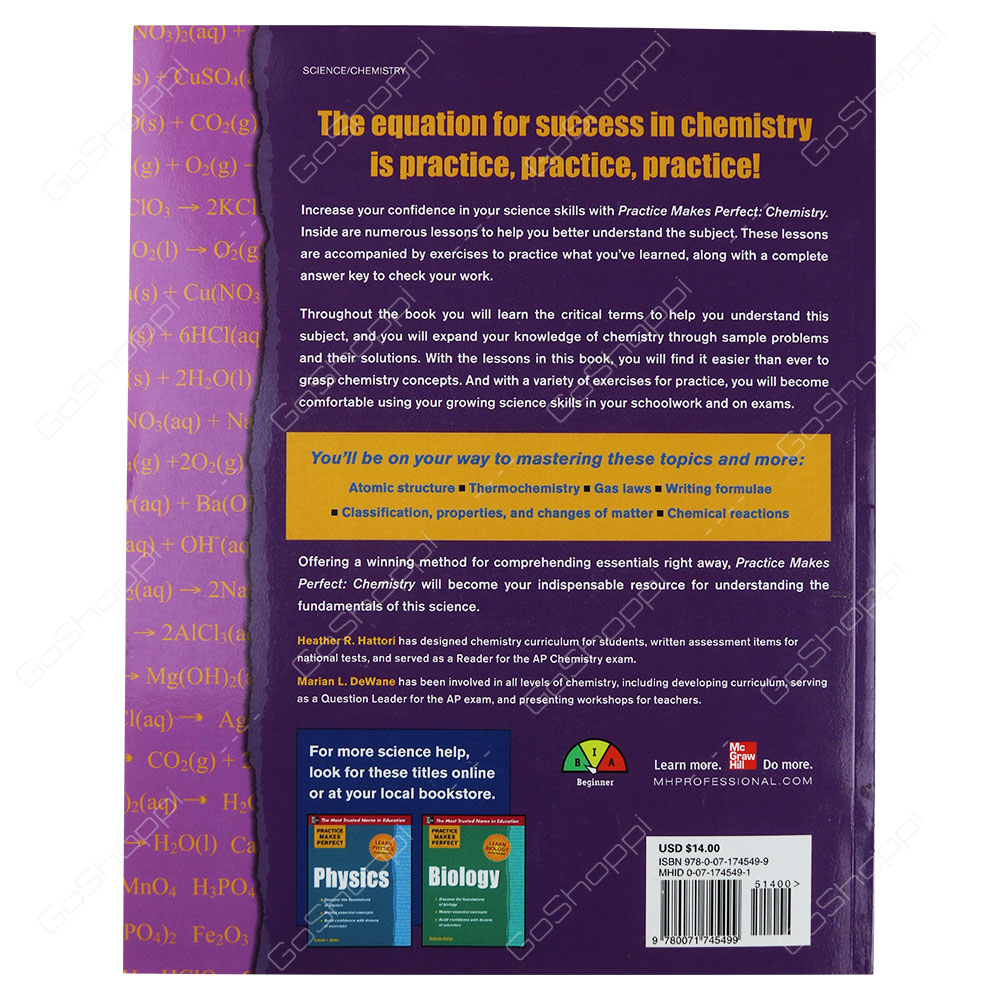 Practice Makes Perfect Chemistry By Heather R. Hattori