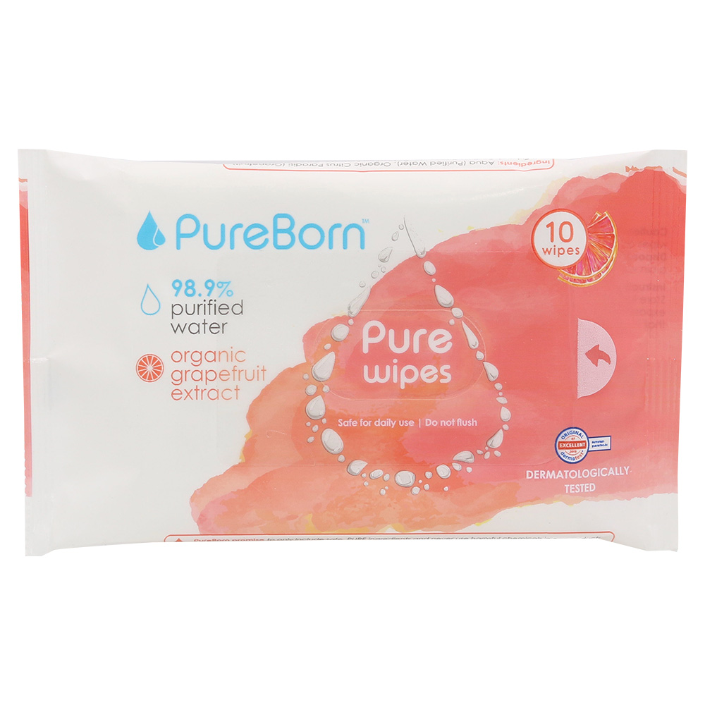 Pureborn Organic Grapefruit Extract Pure Wipes 10Wipes