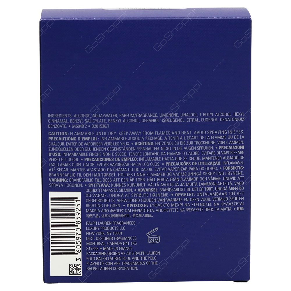 Ralph Lauren Polo Blue For Men Eau De Parfum 125ml